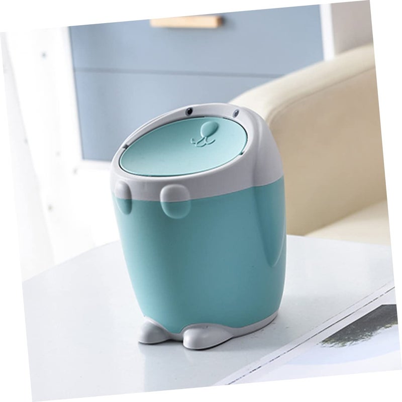 علبة نفايات مكتبية مدمجة مع غطاء للمنزل والمكتب ونفايات الطعام ومنظم المكتب - Image 5