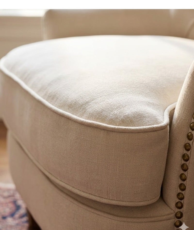 House One Side Chair|MDF swedish wood and Linen -  Beige - Image 4