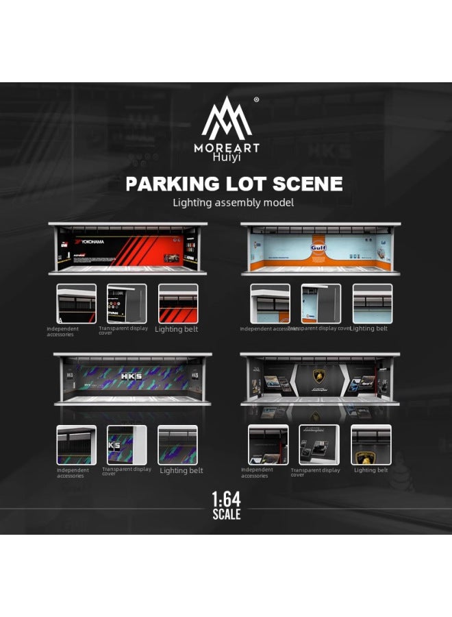 Loquat 164 Scale Underground Parking Garage Car Modification Rv Position Vehicle Model Dustproof Box Led Light Assembly-Color:Mazda Lighting Edition Assembled Scene - Image 3