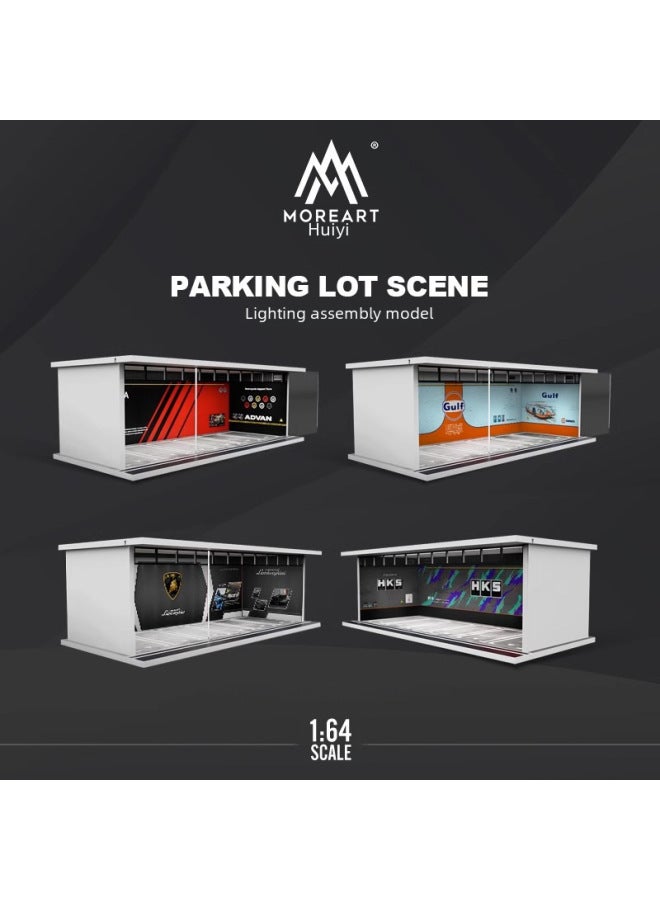Loquat 164 Scale Underground Parking Garage Car Modification Rv Position Vehicle Model Dustproof Box Led Light Assembly-Color:Mazda Lighting Edition Assembled Scene - Image 4