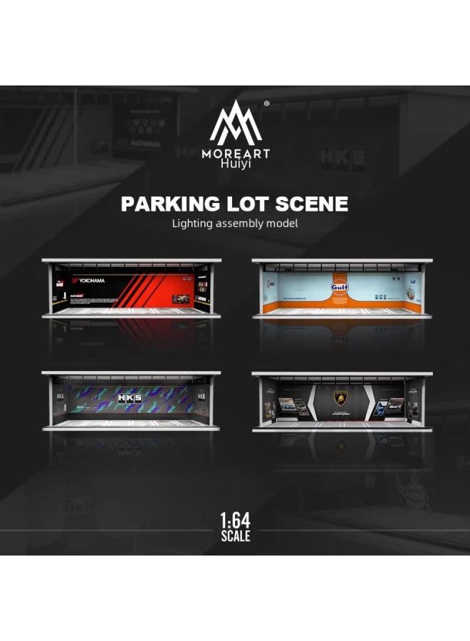 Loquat 164 Scale Underground Parking Garage Car Modification Rv Position Vehicle Model Dustproof Box Led Light Assembly-Color:Mazda Lighting Edition Assembled Scene - Image 2