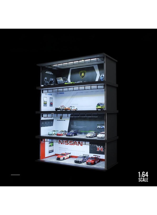 Loquat 164 Scale Underground Parking Garage Car Modification Rv Position Vehicle Model Dustproof Box Led Light Assembly-Color:Mazda Lighting Edition Assembled Scene - Image 5