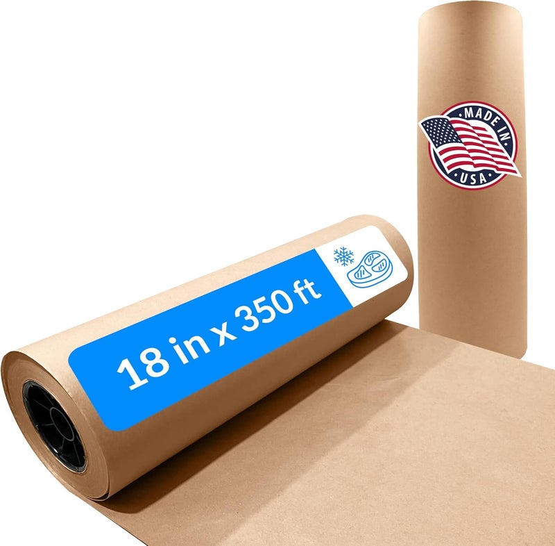 Reli. . Brown Freezer Paper Roll | 18 Inch x 350 Feet - Bulk | Made in USA | Natural Freezer Paper Roll for Meat | Food Grade, Poly-Coated for Wrapping/Freezing Meat (Brown) - Image 1