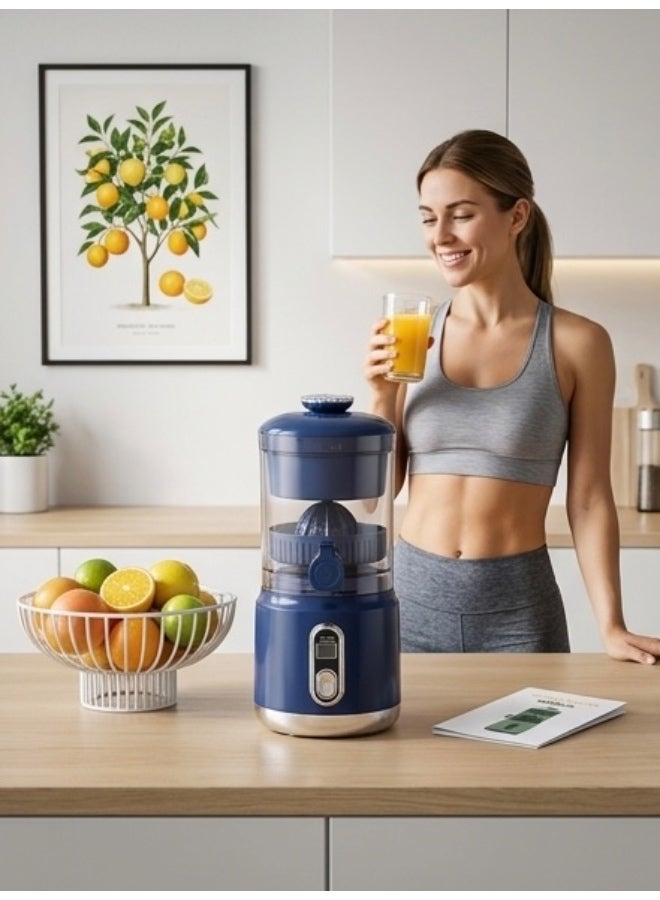 Portable Electric Citrus Juicer – USB-C Rechargeable Wireless Orange Squeezer, Hands-Free One-Touch Operation, Compact Fruit Juicer Machine for Lemon, Lime, Grapefruit & Pomegranate – Navy Blue - Image 4