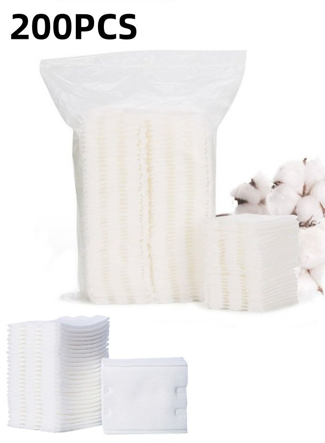 200 قطعة من وسادات قطنية لتنظيف الوجه مضادة للحساسية، وسادات قطنية نقية سميكة لمستحضرات التجميل للوجه والشفاه والعين ومزيل مكياج التنظيف اليومي للعناية بالبشرة - Image 1