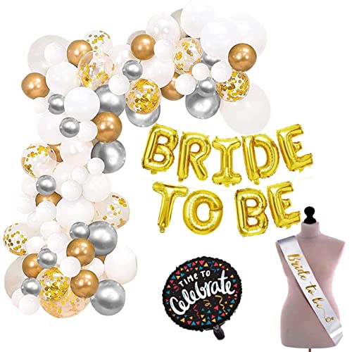 SOI Bride To Be Decoration Set Combo | Bachelorette Party Decorations | Bride To Be Sash | Time To Celebrate Balloon | Confetti Balloons | Balloons For Decoration - Image 1