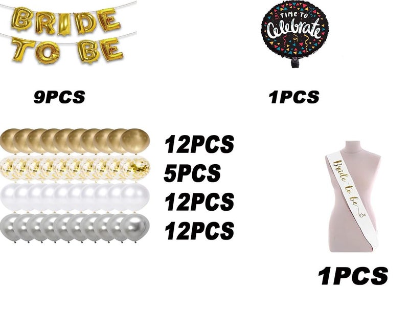 SOI Bride To Be Decoration Set Combo | Bachelorette Party Decorations | Bride To Be Sash | Time To Celebrate Balloon | Confetti Balloons | Balloons For Decoration - Image 3