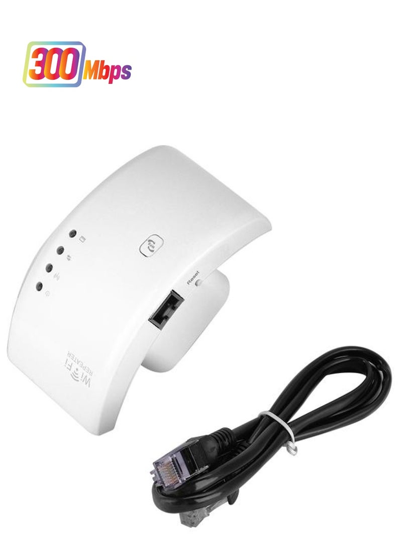 Thoraya White Wireless N 802.11 AP WiFi Range 300Mbps Repeater Extender Router  - Image 1