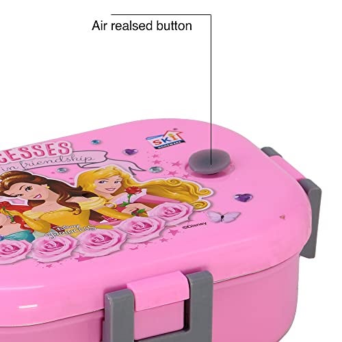 SKi Homeware SKI Delicacy Insulated Stainless Steel Lunch Box for Kids Princess (400ML), Leak-Proof & air-Tight Snack Box, for School | with a 150ml Steel Inner Container & a Steel Spoon - Image 3