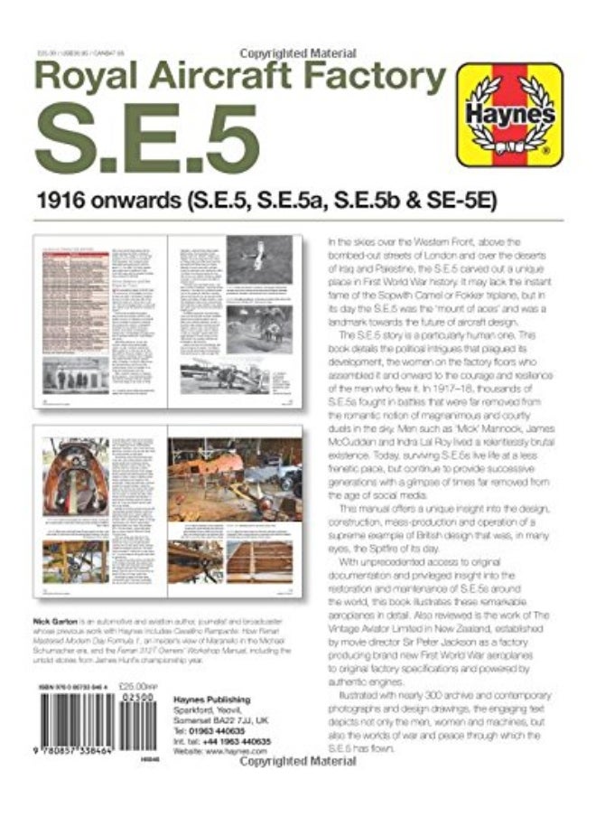 Royal Aircraft Factory Se5A Owners' Workshop Manual: 1916 onwards (all marks)