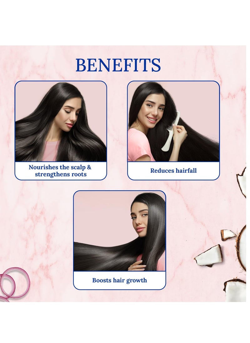 Parachute Parachute Advansed Onion Hair Oil with Natural Coconut Oil & Vitamin E, 6.7 Fl.oz. - For Longer, Stronger, Healthier Hair, Promotes Growth, Hair Fall Control, All Hair Types, Blue  - Image 5