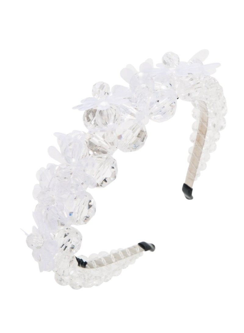 Bidani Aimee Crystal White Headband - Image 3