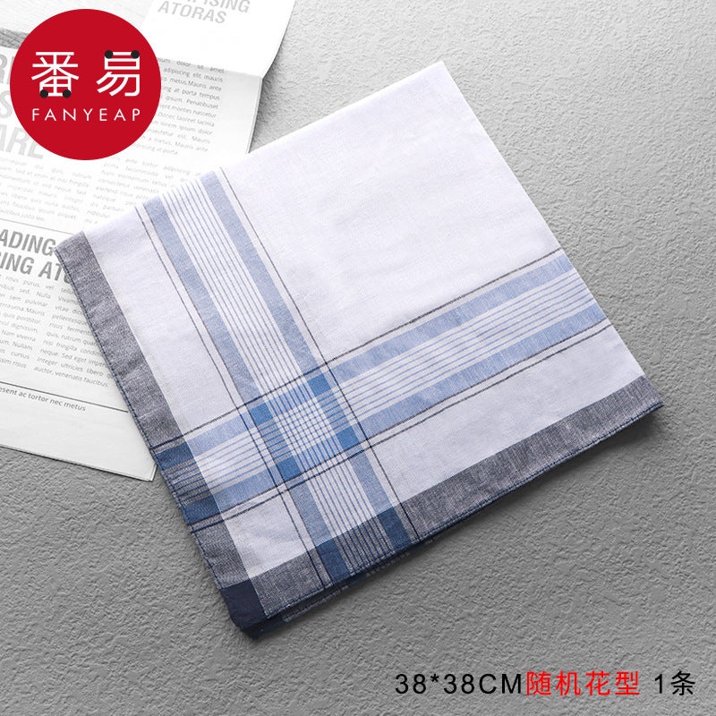 /Handkerchief A1V50 - Men'S Sweat-Absorbing Nostalgic Pocket Square, Classic Plaid Vintage Style - Image 1