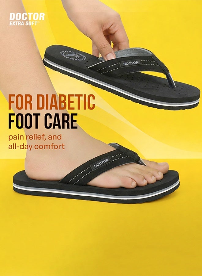 DOCTOR EXTRA SOFT Comfort Flip Flops for Men | Soft Cushion Lightweight Outdoor Daily Wear Sport Comfortable Casual Anti Slip Slippers |Doctor Extra Soft D-28 - Image 3