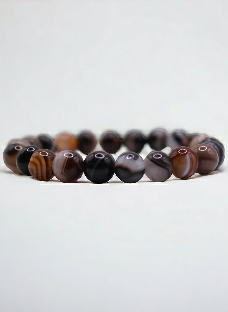 HADIGEMS 8mm Mix Agate Strech Bracelet Aka Sulaimani Agates - Image 3