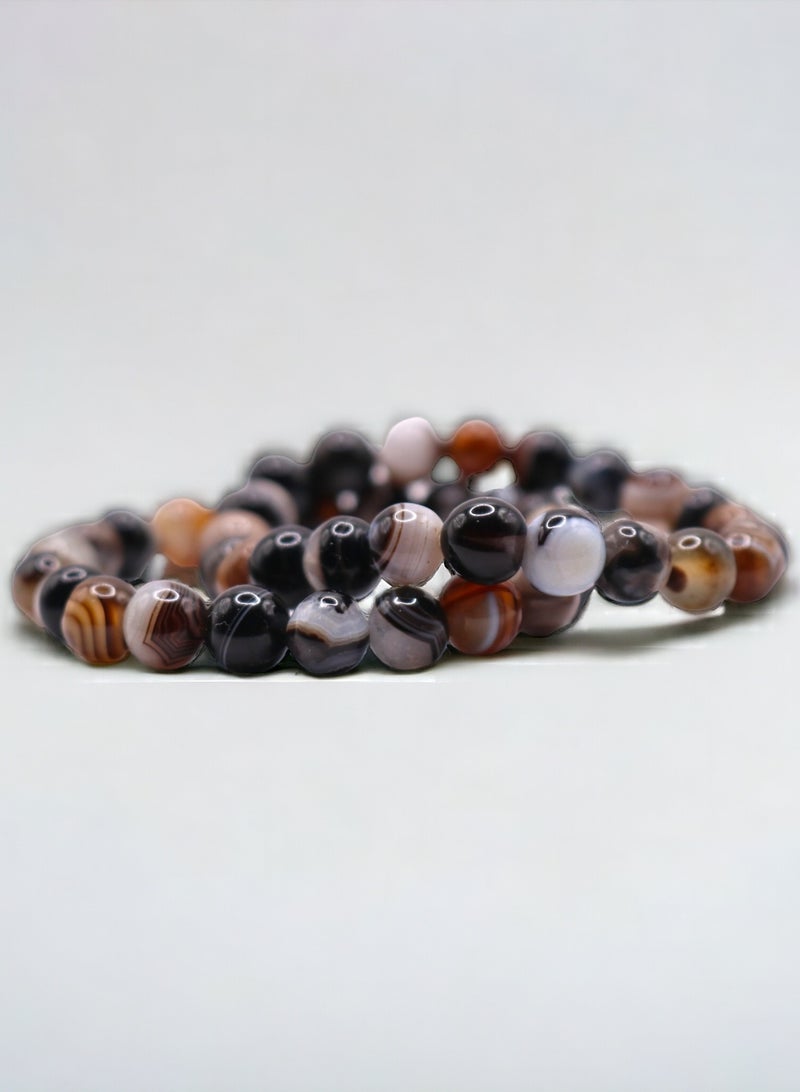 HADIGEMS 8mm Mix Agate Strech Bracelet Aka Sulaimani Agates - Image 2