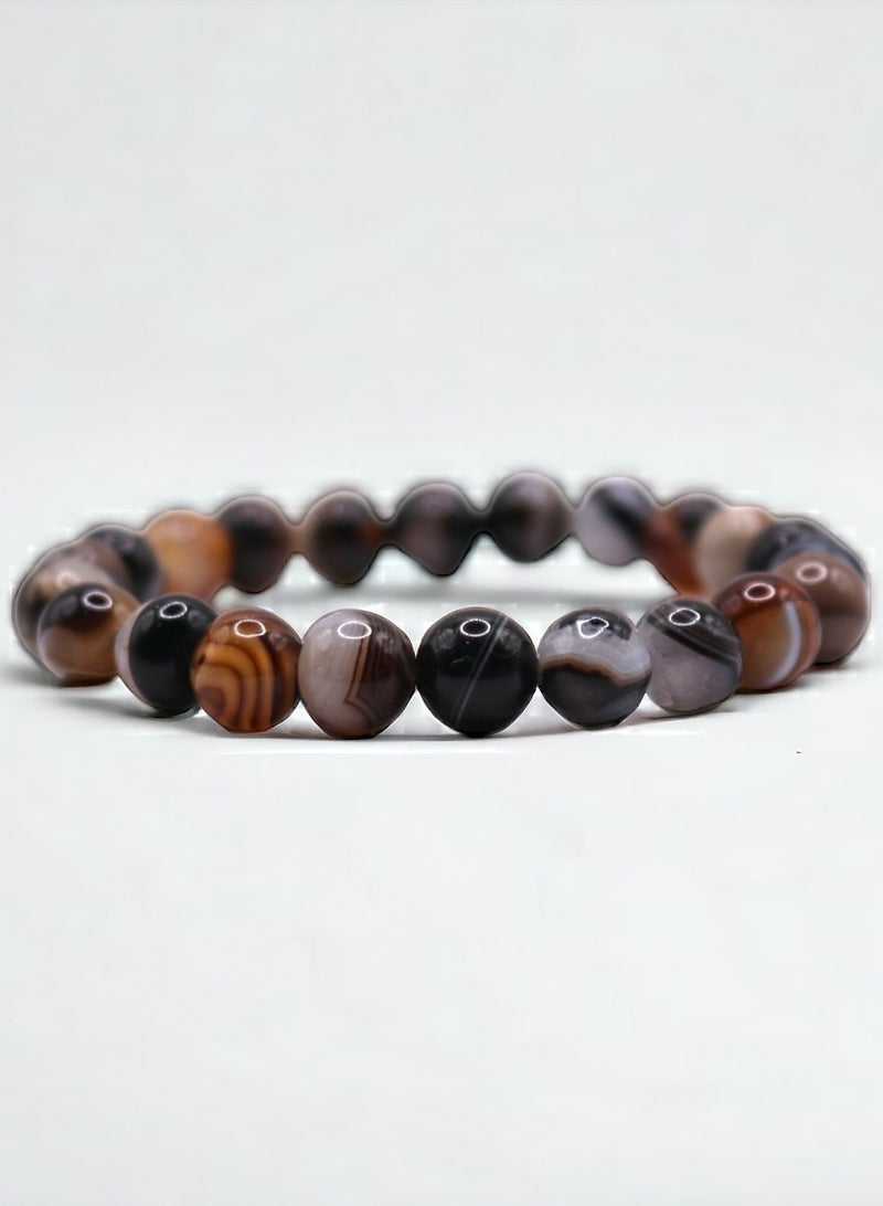 HADIGEMS 8mm Mix Agate Strech Bracelet Aka Sulaimani Agates - Image 4