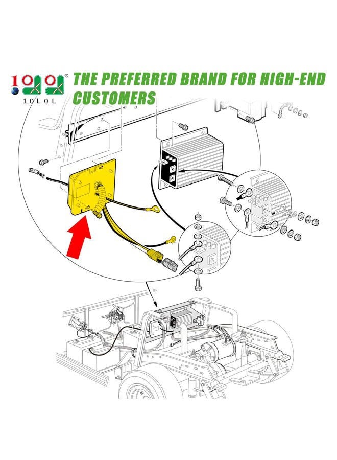 10L0L Golf Cart On Board Computer for Club Car 48-Volt Precedent (04-15), Replaces 102511001, 102586301, 103403201, 103712001 Lester# 25562-02 - Image 2