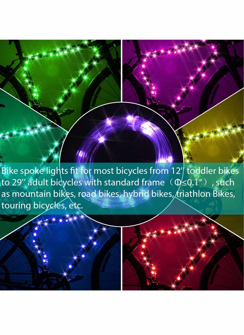 Excefore LED Bike Frame Lights, 16 Color ,LED Bike Frame Rope Light, Remote Control Bicycle Frame LED Light  - Image 3