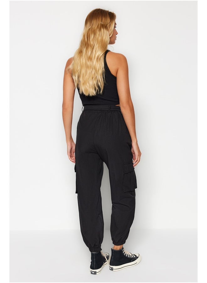 trendyol - Black Woven Cargo Trousers with Pocket TWOAW24PL00293 - Image 1