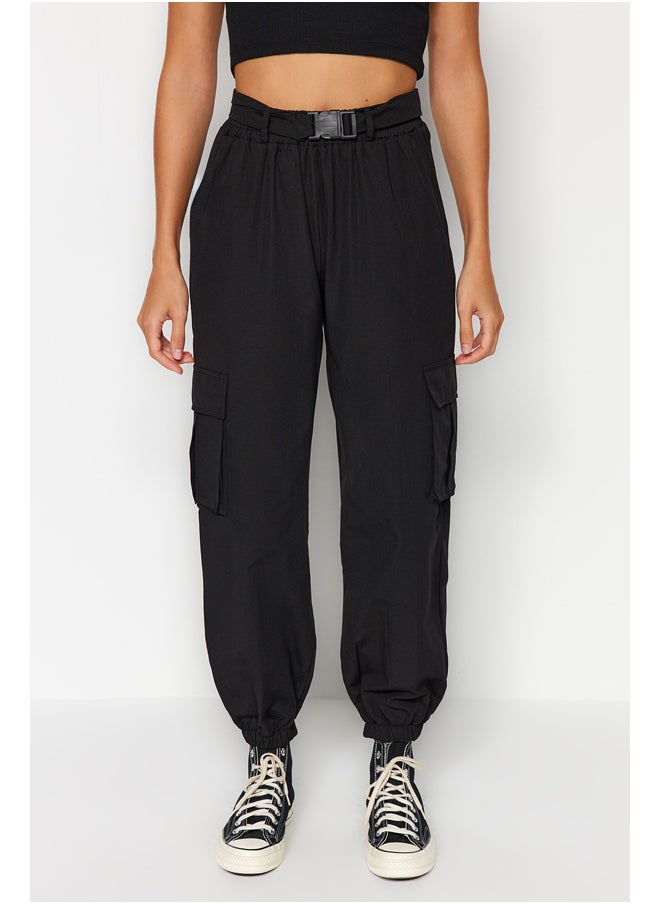 trendyol - Black Woven Cargo Trousers with Pocket TWOAW24PL00293 - Image 1
