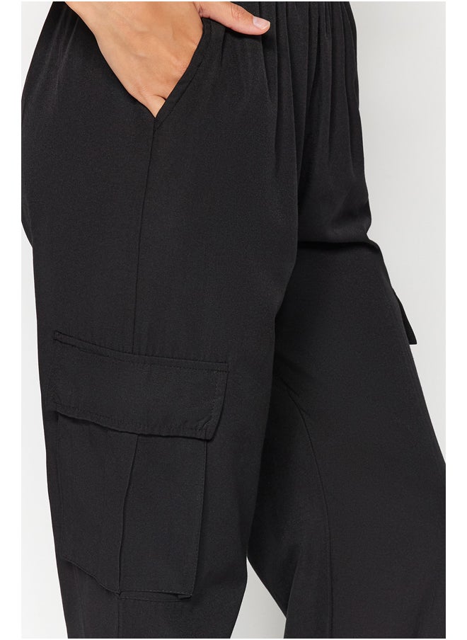 trendyol - Black Woven Cargo Trousers with Pocket TWOAW24PL00293 - Image 1