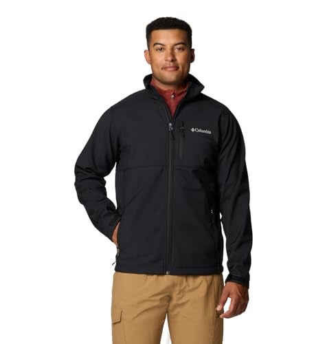 Columbia Mens Ascender Softshell Full Zip Rain Jacket, Black, Large - Image 1