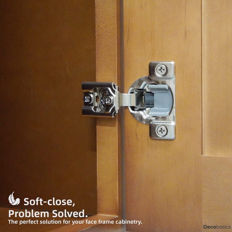 Decobasics Kitchen Cabinet Hinges - 3/4 (Pack Of 10) - Soft Close Cupboard Door Hinges - Home Improvement (Cabinet Hardware) - 3 Way Adjustability & Easy Installation - Image 3