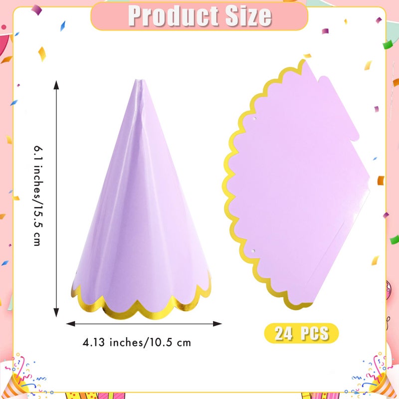 CANREVEL 24 PCS Pastel Party Hats for Adults, Pastel Party Decorations, Party Headwear for Birthday|Celebration|Party Supplies, Macaron Cone Hats for Women Men - Image 5