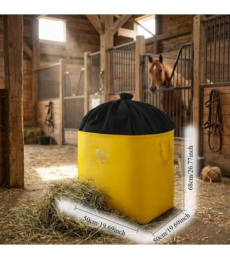 170 Liter Horse Hay Bag Drawstring Feed Storage Cherry Blossom Pink - Image 2