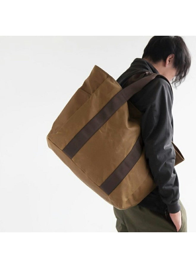 Men's And Women's Tote Shoulder Oil Wax Canvas Bag Mummy Bag Vintage Casual Bag Sports Lightweight Handbag-Color:Army Green  - Image 3