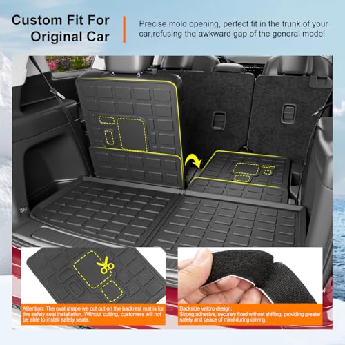 powoq 6 Seats Floor Mats Compatible with 2021-2026 Jeep Grand Cherokee L Cargo Mat Floor Liner TPE Replacement for 2021-2026 Jeep Grand Cherokee L Accessories (Trunk Mat+Backrest Mats+Floor mats) - Image 2