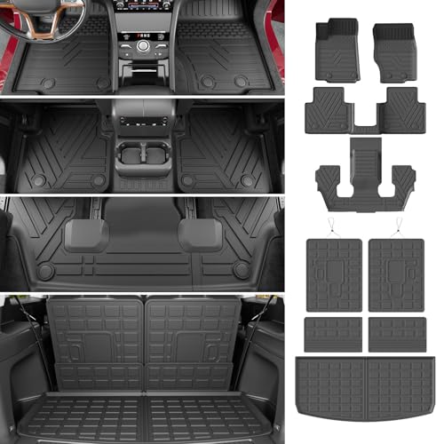 powoq 6 Seats Floor Mats Compatible with 2021-2026 Jeep Grand Cherokee L Cargo Mat Floor Liner TPE Replacement for 2021-2026 Jeep Grand Cherokee L Accessories (Trunk Mat+Backrest Mats+Floor mats) - Image 1