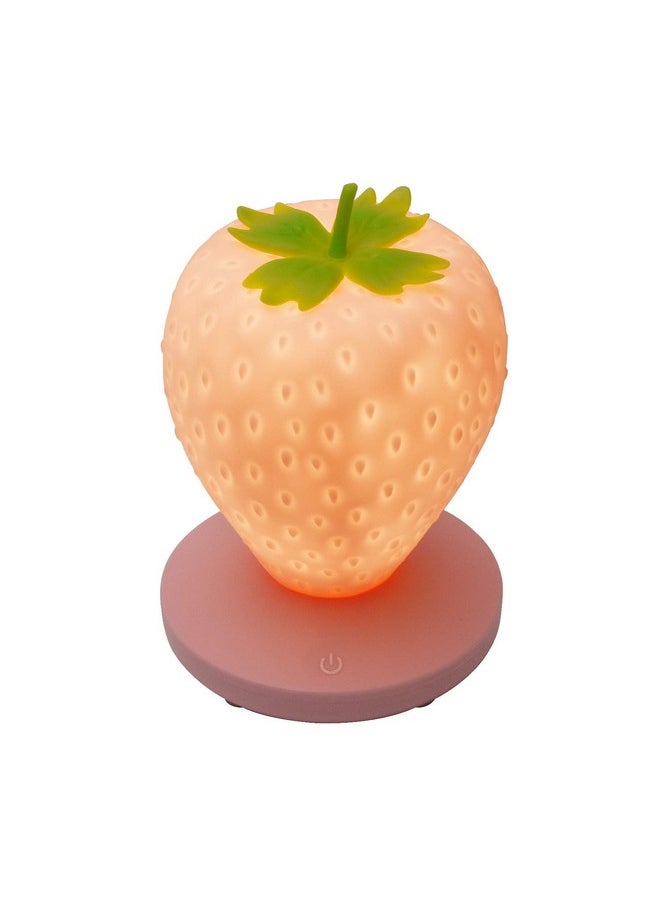 LVOERTUIG LVOERTUIG Strawberry Night Light, Cute Silicone Strawberry Lamp, LED Cute Night Light, Bedside Color Changing Lamp, 3 Modes Touch for Birthday, Christmas  - Image 3