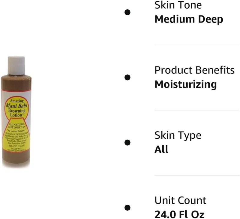 Maui Babe Browning Lotion - All Natural Fast Dark Tan - 8oz - Image 2