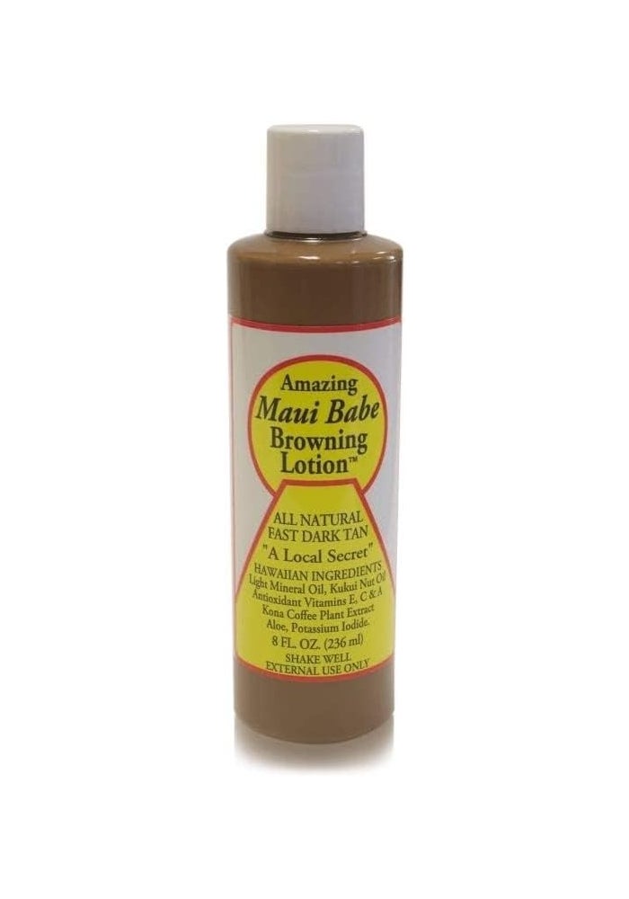 Maui Babe Browning Lotion - All Natural Fast Dark Tan - 8oz - Image 1