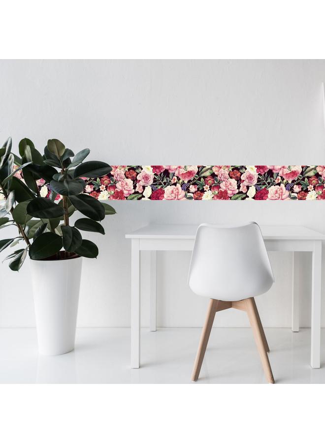 الأزرق جي دبليو Waistline wall decal زهرة مزخرفة بخصر ملصق زجاج مضاد للتصادم ، ملصق جدار منزل متعدد الوظائف مقاوم للماء - Image 3