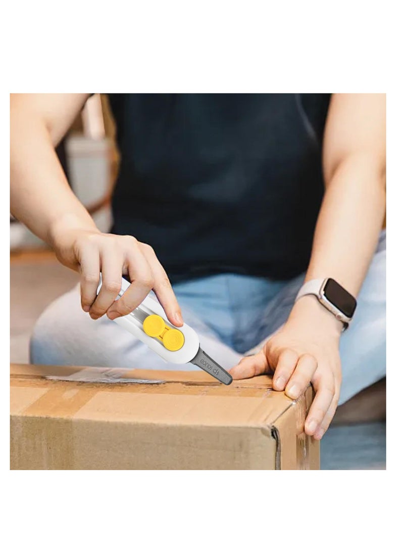 SOLARAE Mini Box Opener Magnet, Box Cutter With Safety Lock, Right Or Left Handed Mini Cutter, Retractable Box Cutter Opener, Box Cutter For Opening Packages, Mini Box Cutter With Retractable Blade - Image 1