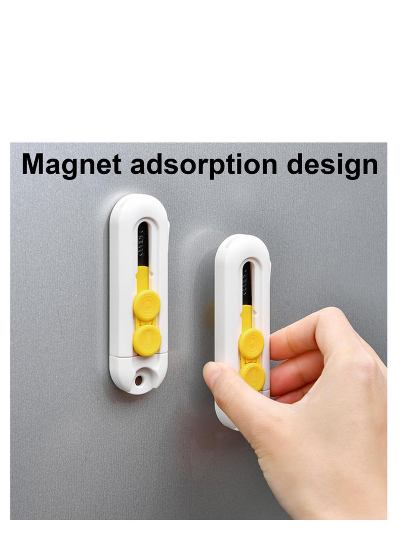 SOLARAE Mini Box Opener Magnet, Box Cutter With Safety Lock, Right Or Left Handed Mini Cutter, Retractable Box Cutter Opener, Box Cutter For Opening Packages, Mini Box Cutter With Retractable Blade - Image 3