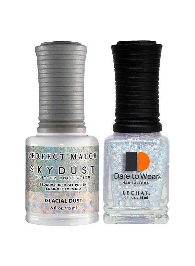 Lechat Gel Nail Polish, Gel Polish Soak Off Led U V Nail Gel Polish Sky Dust Glitter Glacial Dust Sdms09 - Image 1
