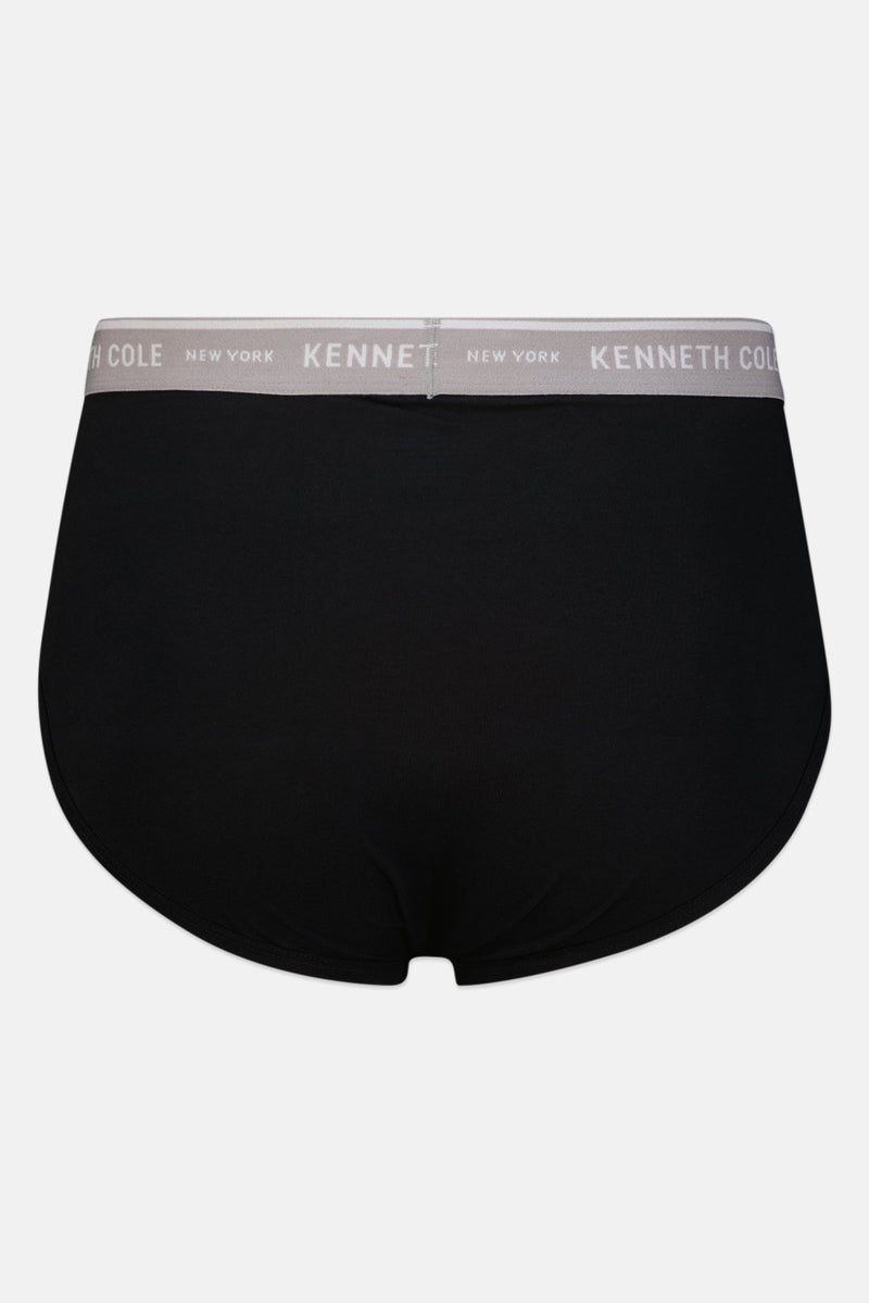 Kenneth Cole Men 2 Piece Brand Logo Briefs, Black - Image 2