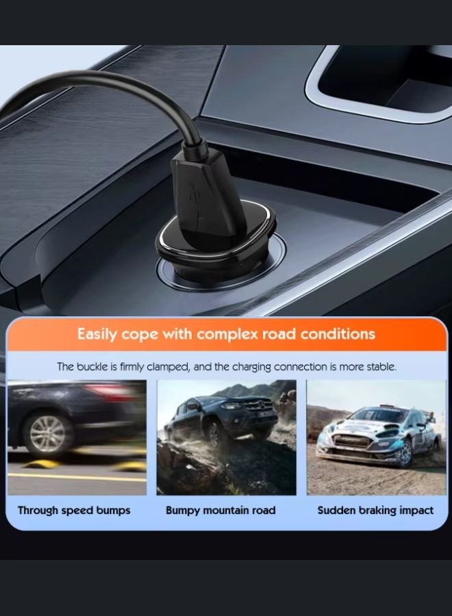 LDNIO محول شاحن سيارة ولاعة سجائر 30 واط - منافذ شحن سريعة USB للهاتف، التابلت ونظام تحديد المواقع - شاحن سيارة 12 فولت/24 فولت لآيفون، سامسونج، أندرويد - يتضمن كابل USB متوافق مع آيفون 17 16 15 14 13 12 11 آيباد برو ميني 6 سامسونج S24 S23 S22 شياومي ايربودز 4 ساعة آبل S10 أسود - Image 4