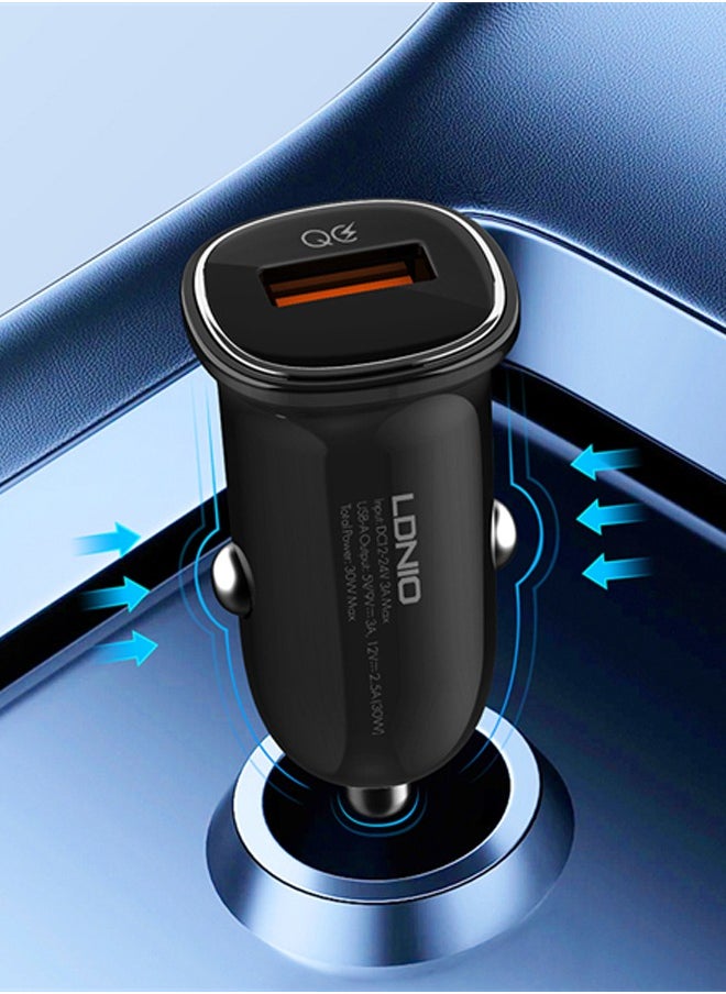LDNIO 30W Car charger USB Super Fast Quick Car charger Black  - Image 4