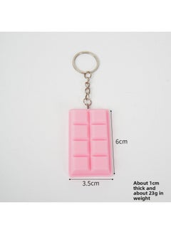 Generic Simulation Food Play Chocolate Food Model Miniature Food Play Valentine's Day Gift Dessert Shop Creative Play House Toys-Color:Pink Chocolate (keychain)-Size:6*3.5cm  - Image 1