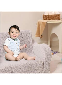 Arabest Convertible Toddler Sofa Bed, Soft Sherpa Kids Chair Lounger for Boys and Girls, Grey Color  - Image 5