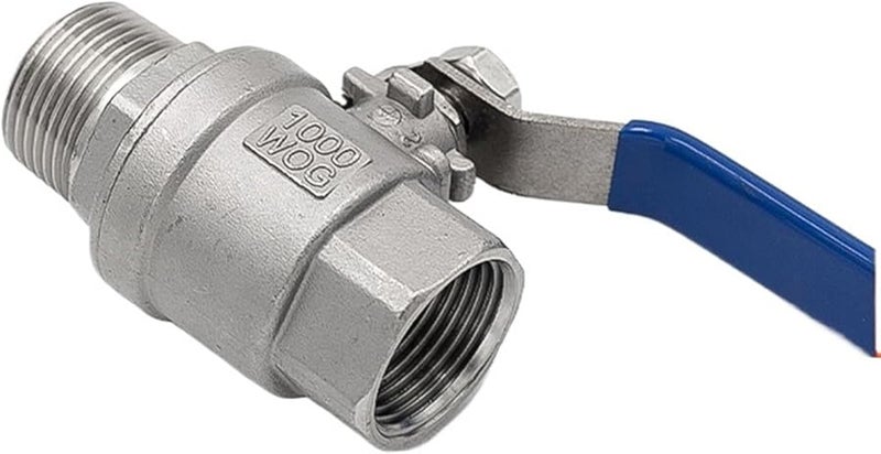 304 الفولاذ المقاوم للصدأ صمام كرة من قطعتين DN20 مفتاح صنبور الماء بفتحة داخلية وخارجية - Image 4