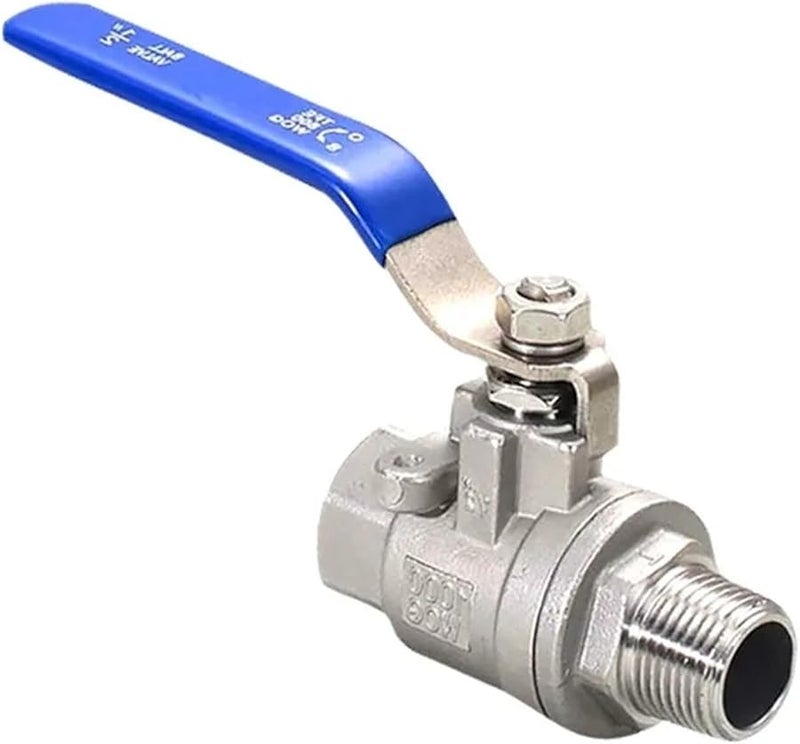 304 الفولاذ المقاوم للصدأ صمام كرة من قطعتين DN20 مفتاح صنبور الماء بفتحة داخلية وخارجية - Image 5