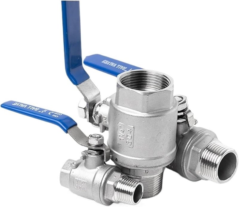 304 الفولاذ المقاوم للصدأ صمام كرة من قطعتين DN20 مفتاح صنبور الماء بفتحة داخلية وخارجية - Image 3