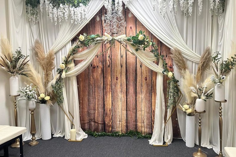 Alltten 7X5FT Brown Wood Backdrop Rustic Photo Backdrop Country Wooden Background Birthday Wedding Western Party Decoration F1 - Image 3