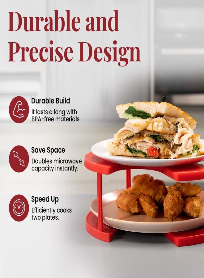 DoubleWave 2-in-1 microwave plate stacker | Two tier microwave plate stacker for better convenience | Heated dinner plate stacker for reliable and safe use | Guaranteed to last (Large) - Image 5